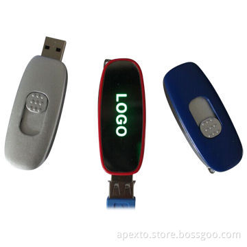 USB Flash Drive with LED Light and Custom Logo Printing, 4/8GB Supports Plug-and-play Function
